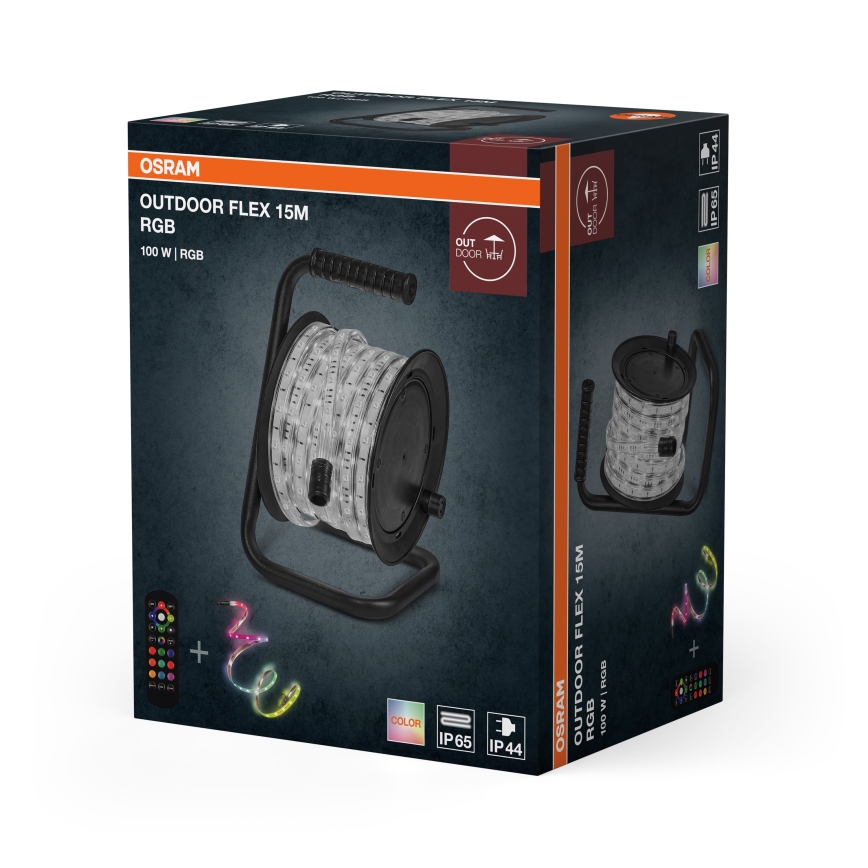 Osram - Fita LED RGB regulável para exterior FLEX 15m LED/100W/230V IP65 + controlo remoto