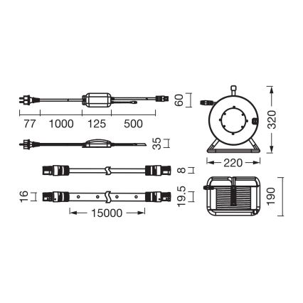 Osram - Fita LED RGB regulável para exterior FLEX 15m LED/100W/230V IP65 + controlo remoto