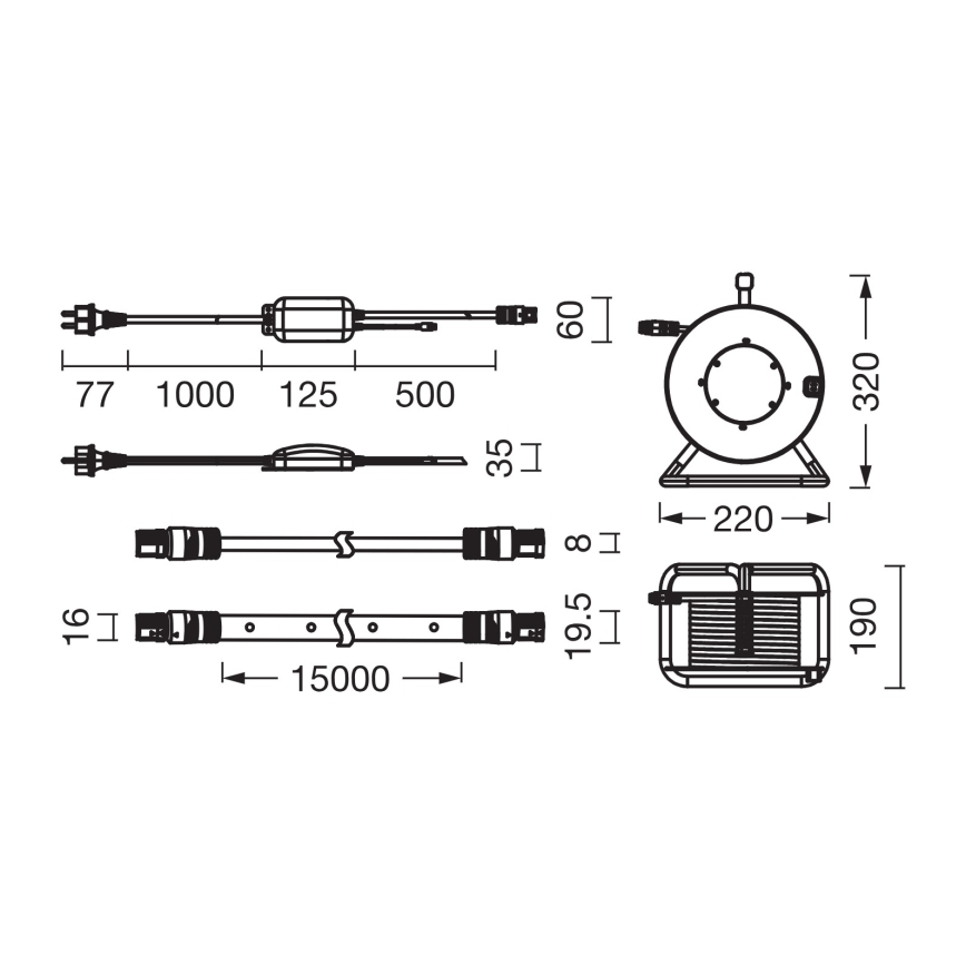 Osram - Fita LED RGB regulável para exterior FLEX 15m LED/100W/230V IP65 + controlo remoto