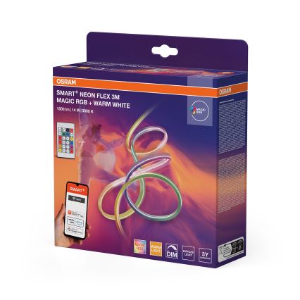 Osram - Fita LED RGBW dimerizável para exterior SMART+ MAGIC 3 m LED/14 W/230 V IP44 Wi-Fi + controlo remoto