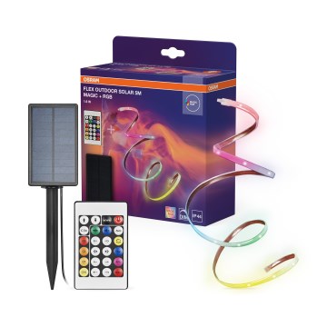 Osram - Fita LED solar RGBW dimerizável FLEX MAGIC 5m LED/1,6W/3,7V 2000 mAh IP44 + controlo remoto
