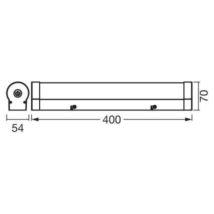 Osram - Luz LED regulável para espelhos ORBIS TUBE LED/9W/230V 40 cm IP44 preta