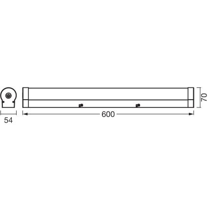Osram - Iluminação LED dimerizável para espelho de casa de banho ORBIS TUBE LED/12W/230V 3000/4000K 60 cm IP44 preto