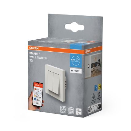 Osram - Interruptor SMART+ MATTER de 2 botões 230V Wi-Fi