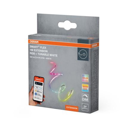 Osram - Kit de extensão SMART+ FLEX para fita LED RGB+TW dimerizável 1m LED/3,4W/24V 2700-6500K Wi-Fi