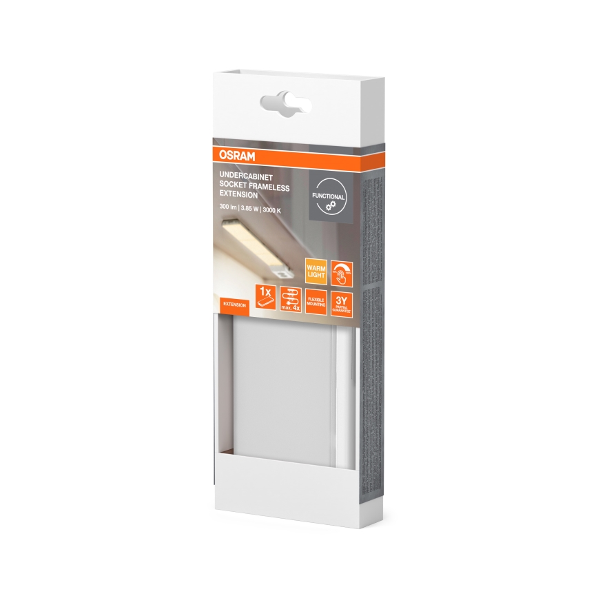 Osram - Kit de extensão para iluminação LED UNDERCABINET, 3,85 W / 36 V, 3000 K, 8,1 x 17,9 cm, branco