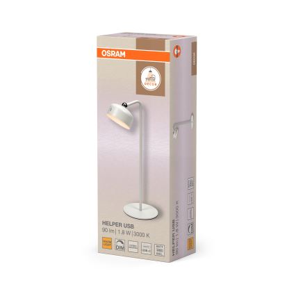 Osram - Lâmpada de mesa LED recarregável e regulável 3 em 1 DECOR HELPER LED/1,8W/5V branca