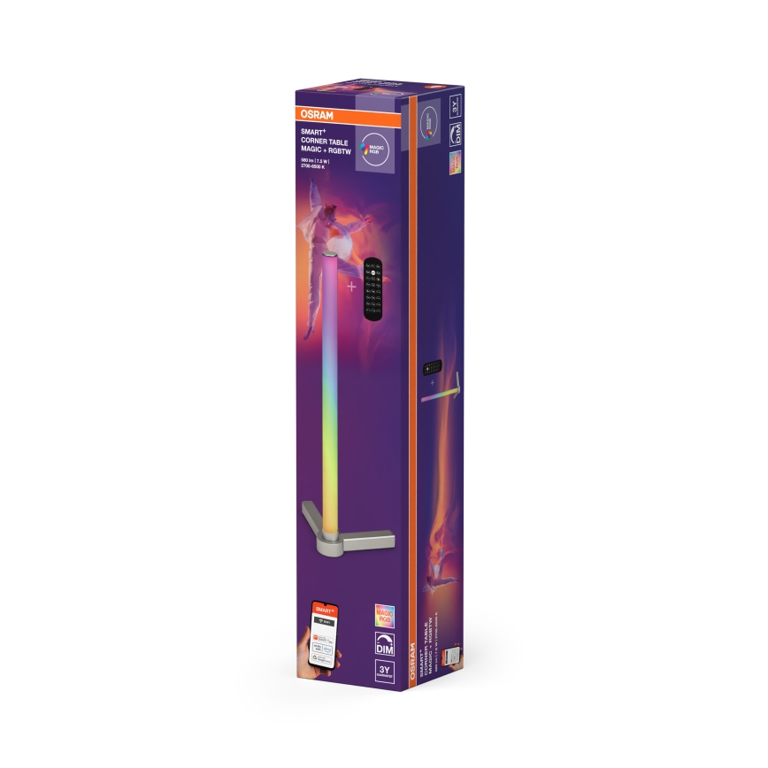 Osram - LED RGBW candeeiro de mesa dimerizável SMART+ MAGIC LED/7,5W/230V 2700-6500K prateado Wi-Fi + controlo remoto