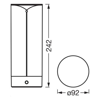 Osram - Lâmpada de mesa tátil e regulável para exterior ENDURA STYLE LED/1,5W/5V 2500 mAh USB IP54 antracite