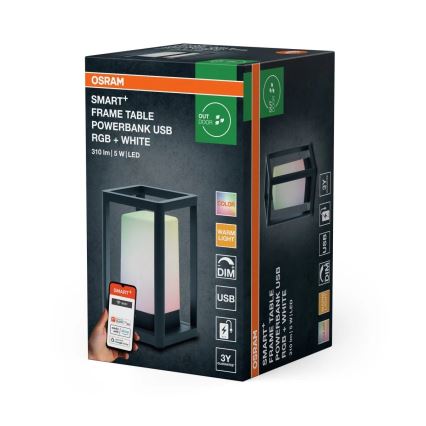 Osram - Candeeiro de mesa LED RGBW regulável SMART+ LED/5W/5V 3000K IP44 Wi-Fi