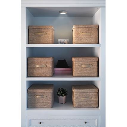 Osram - Luz noturna tátil LED DOT-IT LED/0,2W/3xAAA Ø 6,8 cm prateada