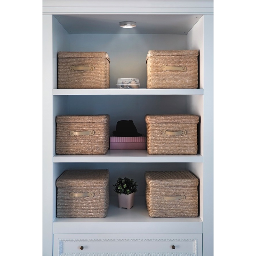 Osram - Luz noturna tátil LED DOT-IT LED/0,2W/3xAAA Ø 6,8 cm prateada