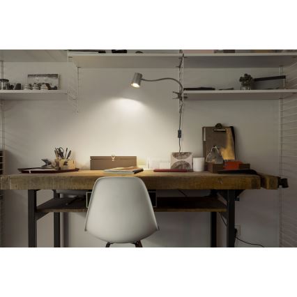 Osram - Lâmpada de secretária com clipe DESK LINE 1xGU10/9W/230V cinzenta