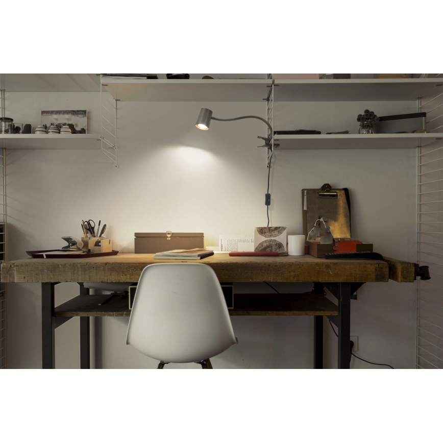 Osram - Lâmpada de secretária com clipe DESK LINE 1xGU10/9W/230V cinzenta