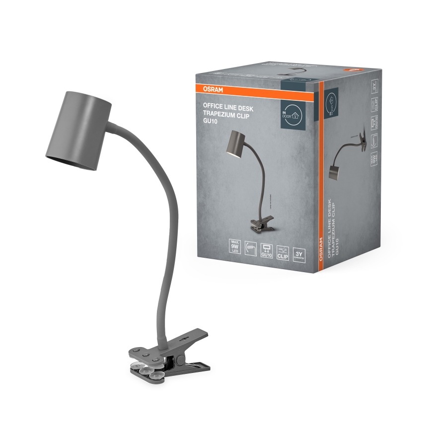 Osram - Lâmpada de secretária com clipe DESK LINE 1xGU10/9W/230V cinzenta
