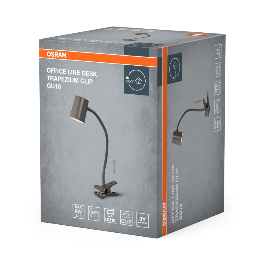 Osram - Lâmpada de secretária com clipe DESK LINE 1xGU10/9W/230V cinzenta