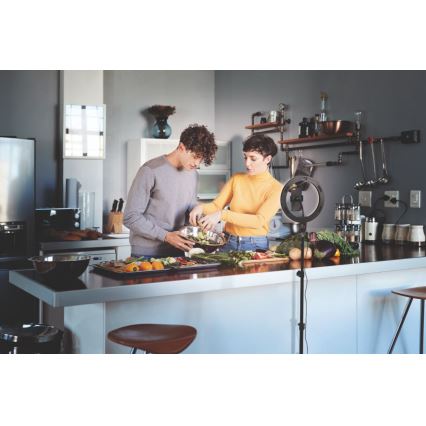 Osram - Lâmpada LED dimerizável com tripé e suporte para vlogging LED/6W/USB 210 mAh