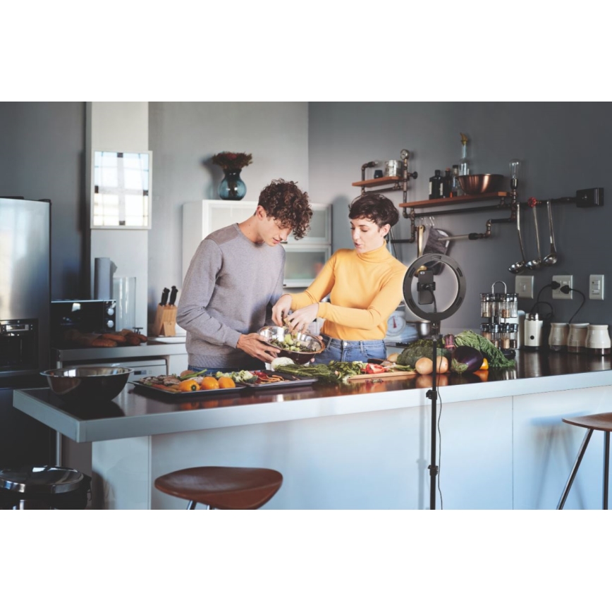 Osram - Lâmpada LED dimerizável com tripé e suporte para vlogging LED/6W/USB 210 mAh