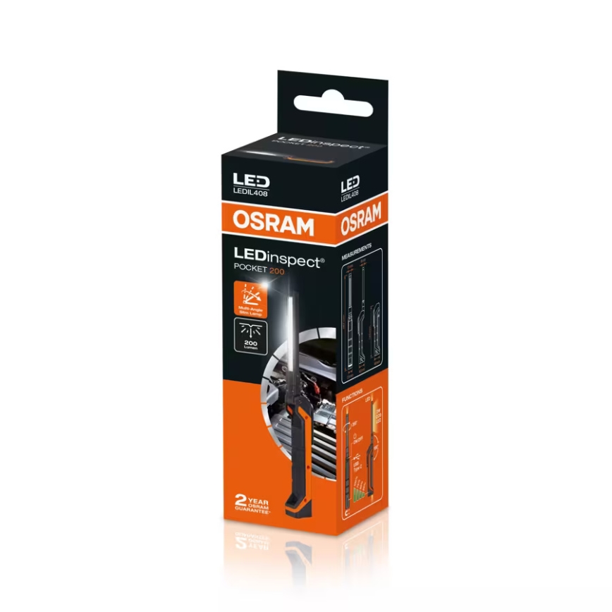 Osram - Lanterna LED recarregável e dimerizável LEDINSPECT POCKET200 LED/2W/3,7V IP54