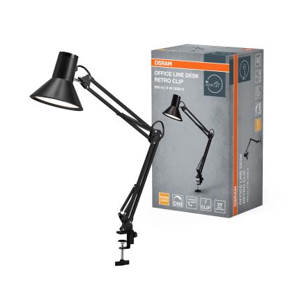 Osram - Luminária de mesa LED dimerizável com clipe OFFICE LINE LED/9W/230V 3000K preta