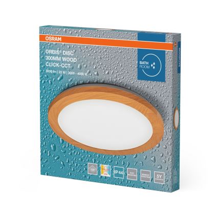 Osram - Plafon LED para casa de banho ORBIS DISC LED/22W/230V 3000/4000K diâmetro 30 cm IP44 castanho