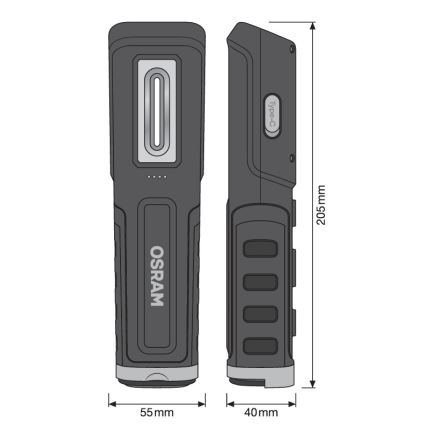 Osram - Lanterna LED recarregável regulável LEDINSPECT WIRE-FREE PRO 600 LED/5W/3,7V IP54