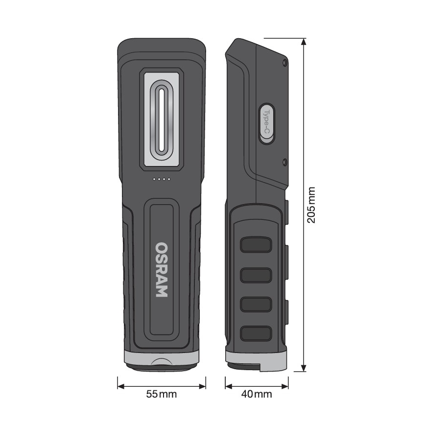Osram - Lanterna LED recarregável regulável LEDINSPECT WIRE-FREE PRO 600 LED/5W/3,7V IP54