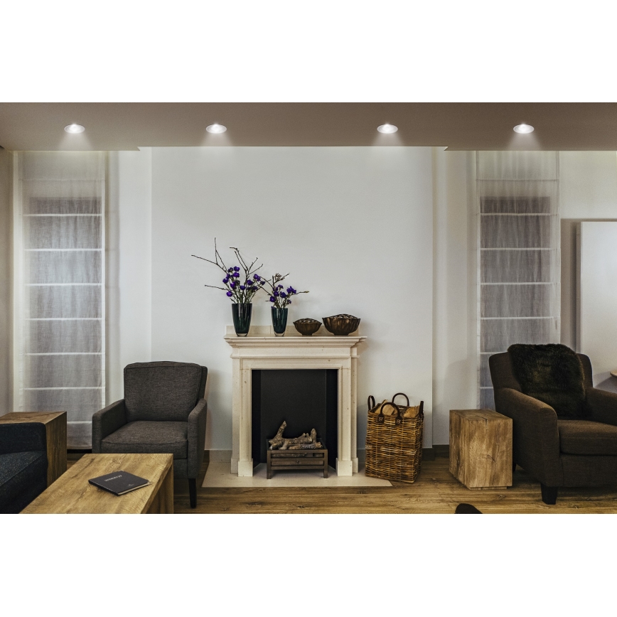 Osram - Luminária LED embutida SPOT TWIST, 10 W, 230 V, 4000 K, Ø 9,3 cm, branco/prateado