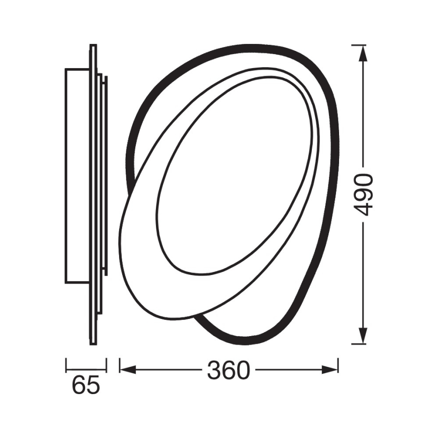 Osram - Candeeiro de teto LED dimerizável ORBIS LAYERS LED/50W/230V 2600-6000K 36x49 cm branco + comando remoto