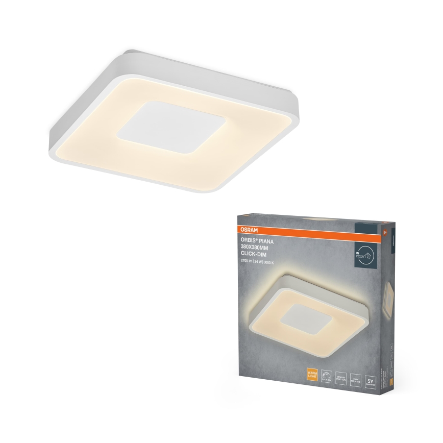 Osram - LED Luminária de teto dimerizável ORBIS PIANA LED/24W/230V 38x38 cm branca