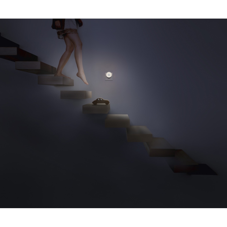 Osram - Luz noturna LED com sensor de movimento e de crepúsculo LUNETTA LED/0,31W/230V branco