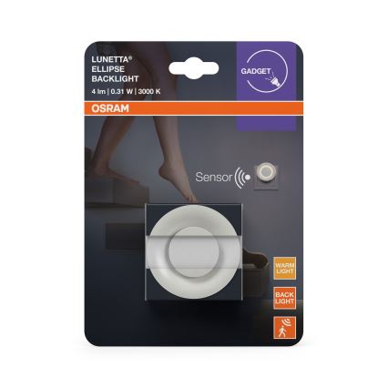 Osram - Luz noturna LED com sensor de movimento e de crepúsculo LUNETTA LED/0,31W/230V branco