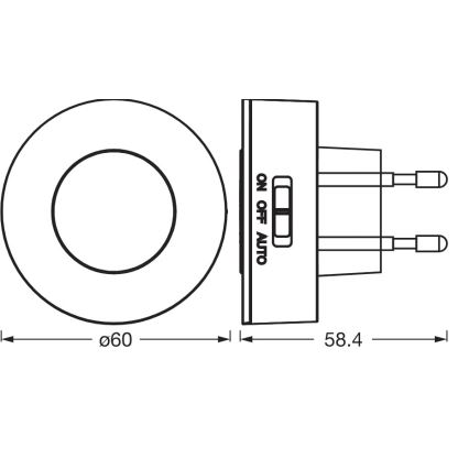 Osram - Luz noturna LED com sensor de movimento e de crepúsculo LUNETTA LED/0,31W/230V branco