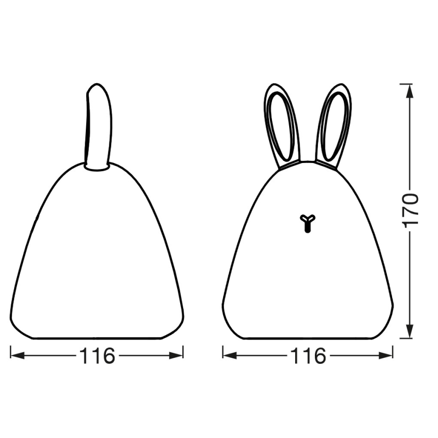 Osram - Luminária noturna infantil tátil LED TOUCH 2,5 W / 5 V / 1200 mAh, coelho