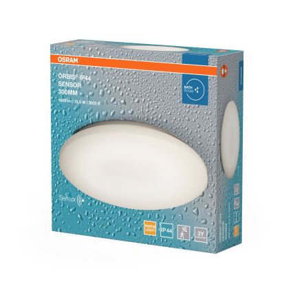 Osram - Plafon LED para banheiro com sensor de movimento e de crepúsculo ORBIS LED/15,5W/230V Ø 30 cm IP44 branco