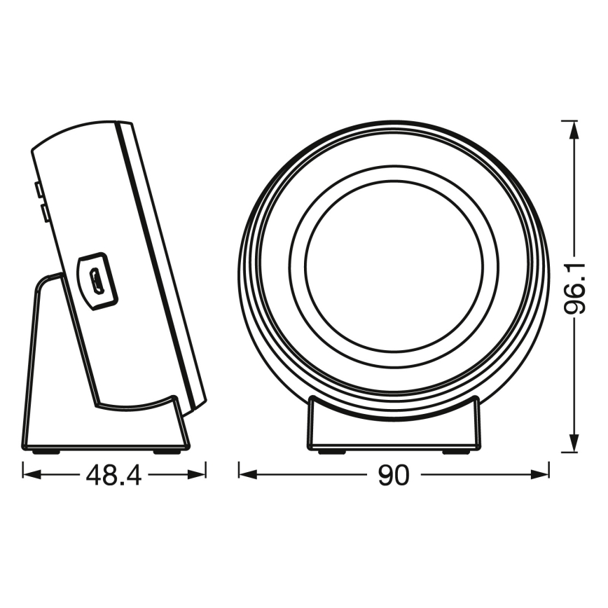 Osram - Relógio digital LED com retroiluminação NIGHTLUX 0,3W/5V 1000mAh 3000/4000/6500K branco