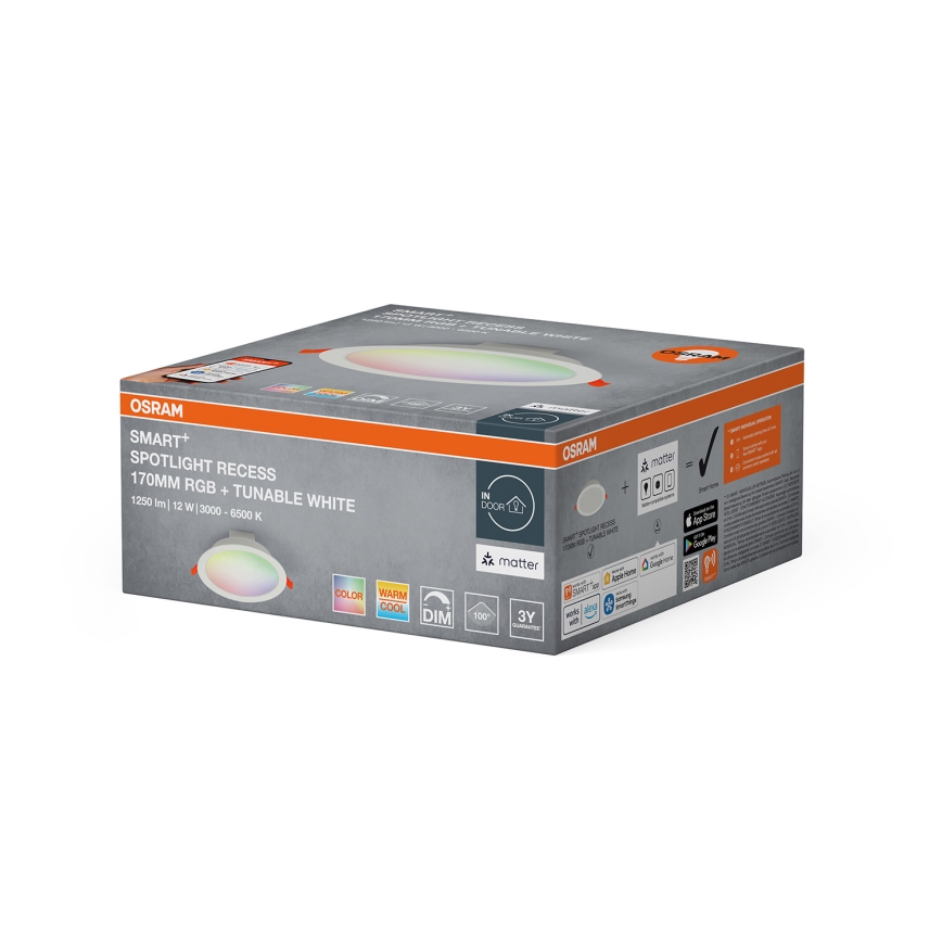 Osram - Downlight encastrável LED RGB regulável SMART+ DOWNLIGHT LED/12W/230V 3000-6500K Wi-Fi