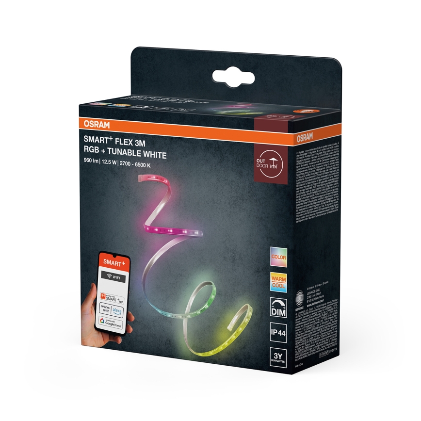 Osram - Fita LED RGB+TW dimerizável para exterior SMART+ FLEX 3m LED/12,5W/230V 2700-6500K IP44 Wi-Fi