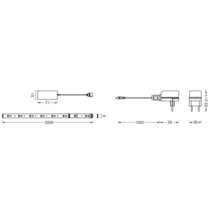 Osram - LED RGB+TW Fita regulável SMART+ FLEX 2m LED/8,5W/230V 2700-6500K Wi-Fi