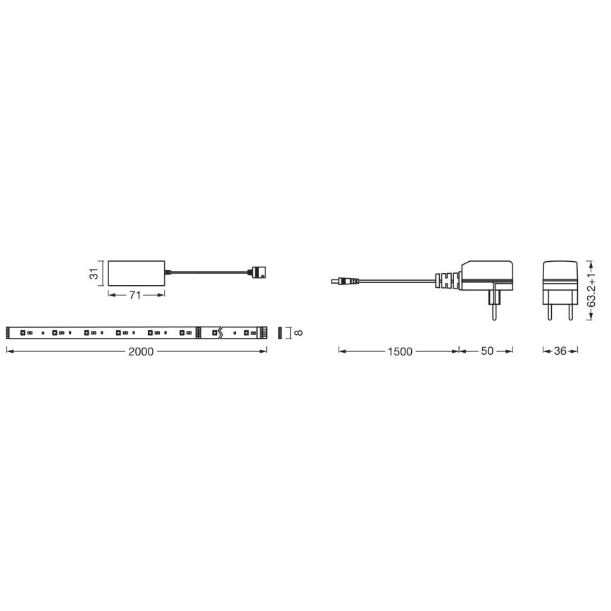 Osram - LED RGB+TW Fita regulável SMART+ FLEX 2m LED/8,5W/230V 2700-6500K Wi-Fi