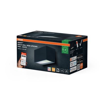 Osram - Aplique de parede exterior LED RGBW dimerizável SMART+ BRICK LED/14W/230V IP44 Wi‑Fi