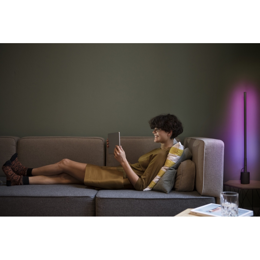 Osram - Candeeiro de pé LED RGBW dimerizável SMART+ FLOOR LED/8W/230V 2700-6500K Wi-Fi preto + comando remoto