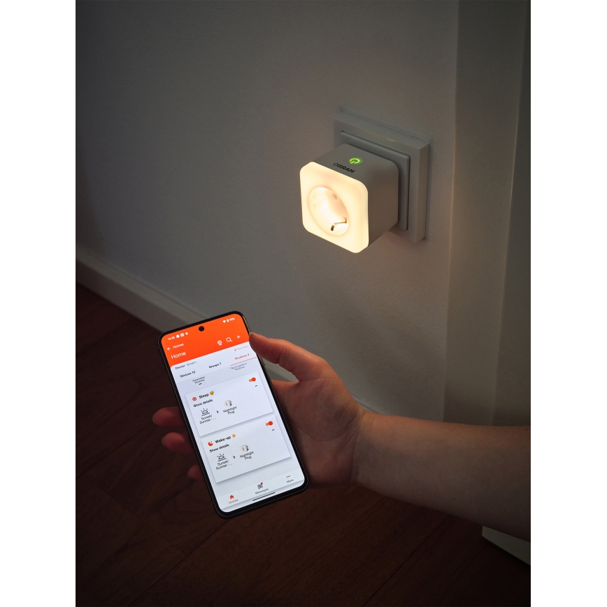 Osram - Tomada SCHUKO LED regulável com iluminação SMART+ NIGHTLIGHT 3680W/230V Wi-Fi