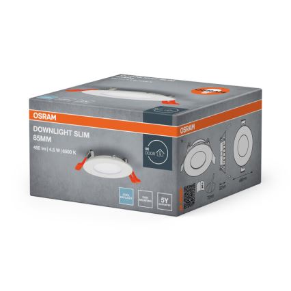 Osram - Luminária de embutir LED SLIM/4,5W/230V 6500K