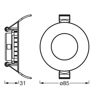 Osram - Luminária de embutir LED SLIM/4,5W/230V 6500K