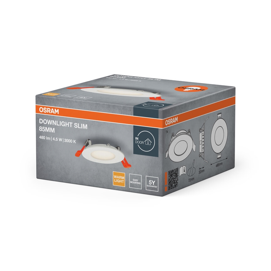 Osram - Luminária de encastrar SLIM LED/4,5W/230V 3000K