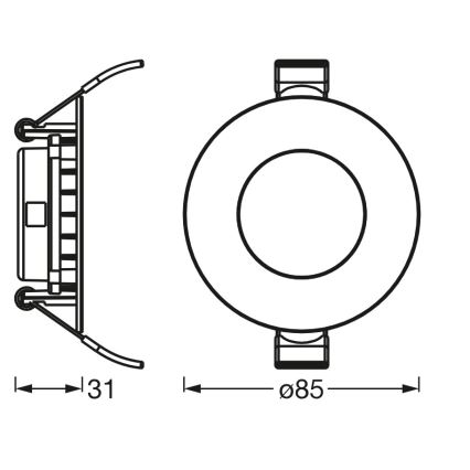 Osram - Luminária de encastrar SLIM LED/4,5W/230V 3000K