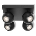 Osram - Luminária de focos SPOT SPHERAL 4xGU10/6W/230V preta
