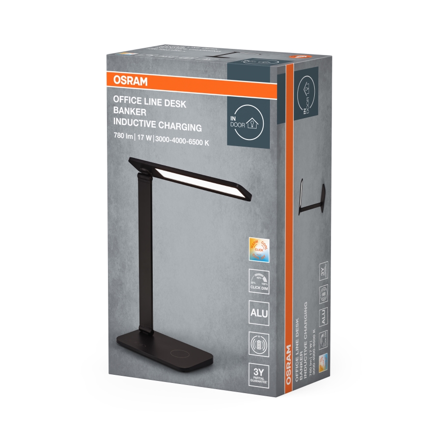 Osram - Candeeiro de mesa LED regulável OFFICE LINE LED/17W/230V 3000/4000/6500K preto