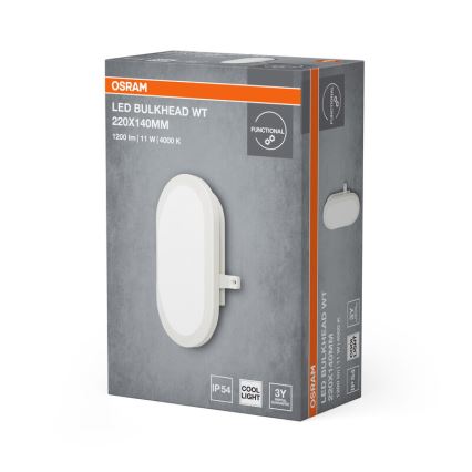 Osram - Luminária de parede LED para exterior BULKHEAD LED/11W/230V IP54 branca